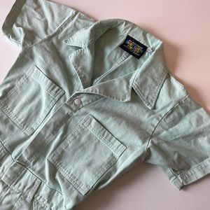 Big Bud Press Seafoam / Mint Green Short Sleeve Jumpsuit